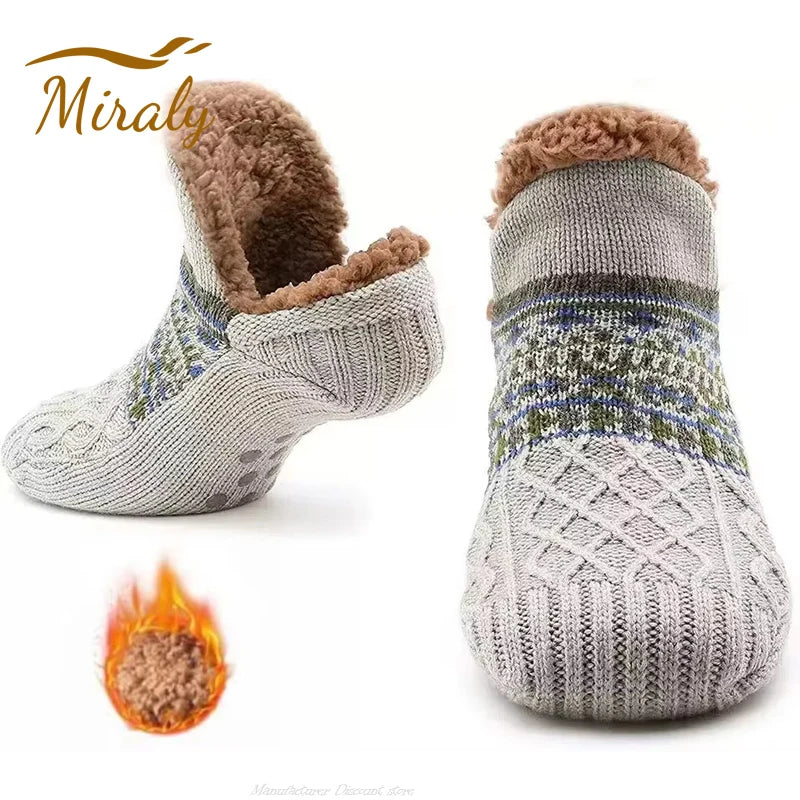 Chaussettes Pantoufles Thermiques Antidérapantes – Doublure Polaire Ultra Douce