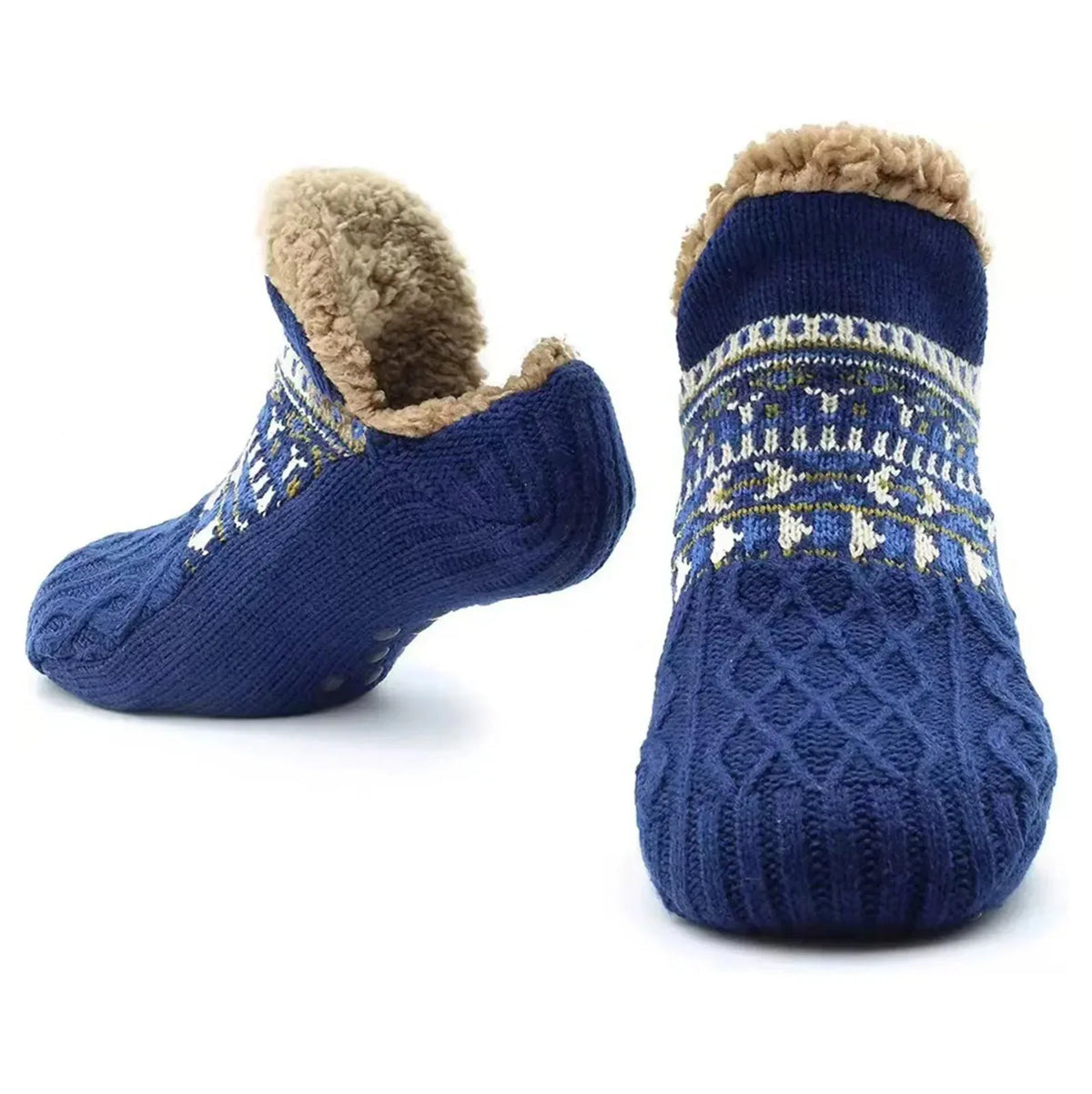 Chaussettes pantoufles thermiques bleu marine